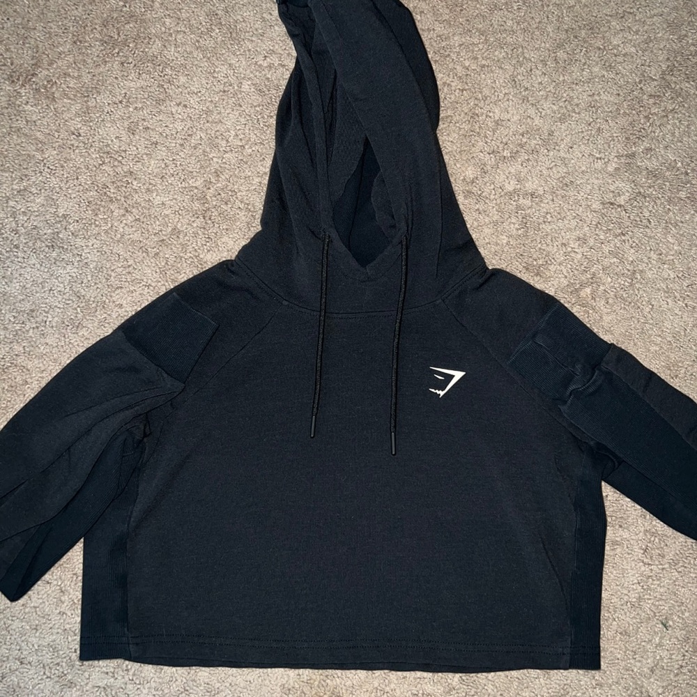 Gymshark Black Cropped Hoodie